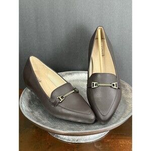 Preppy brown chic work slip on Loafer LifeStride Women's Precious 2  SIZE 7 W